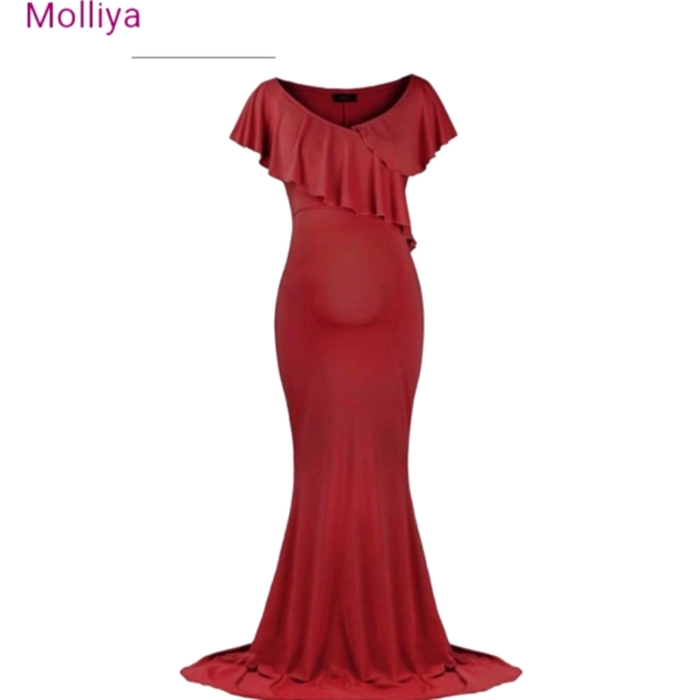 Burgundy Maternity Maxi